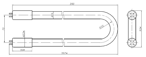 Лампа амальгамная LightBest GLBA 170/70-U1 (АНЦ 170/70-П1)